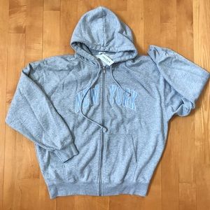 Brandy Melville Grey New York Christy Hoodie NWT